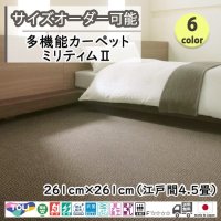 東リ  日本製　多機能カーペット 【ミリティム2　4.5畳】ラグ/抗菌/防炎/防ダニ/子供/ペット/絨毯/静電/カーペット(ホットカーペット/床暖房/春夏秋冬用/オールシーズン/じゅうたん/ラグ/遊び毛無し ★送料無料（北海道沖縄離島除く）