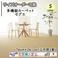 東リ  日本製　多機能カーペット 【セグエ　3畳】ラグ/抗菌/防炎/防ダニ/子供/ペット/絨毯/静電/カーペット(ホットカーペット/床暖房/春夏秋冬用/オールシーズン/じゅうたん/ラグ/遊び毛無し ★送料無料（北海道沖縄離島除く）