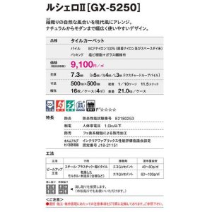 画像3: 東リ タイルカーペット ルシェロ GX-5250 GX5251-GX5256 50cm×50cm
