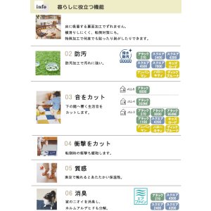 画像9: 【送料無料】洗える 置くだけ ずれない タイルカーペット ファブリック アタック950NE　ソフトループネオ　AK950NE　 ソフトループ 防炎 制電 防汚 床暖 防ダニ 手洗いOK 40cm 日本製