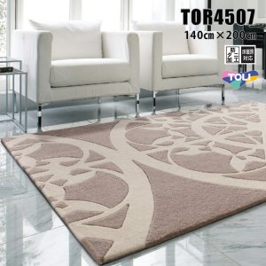 画像1: 東リ ラグ　TOR4507　 140cm×200cm　 繊細なレースモチーフを上品な色使いでシンプルに表現しました。