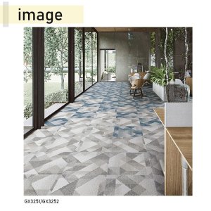 画像4: 東リ　アクアルーチェ　タイルカーペット　GX-4400　50cm×50cm 穏やかな水面から波立つまでの変化を同色異柄で展開。3つの品番を組み合わせることで、ダイナミックなs全の情景を表現できます。