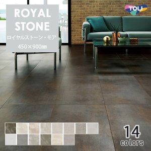 画像1: 東リ ロイヤルストーンモア (450mm×900mm)　8枚/ケース　複層ビニル床タイル　 FT   色柄サイズともに豊富な石目柄プリントタイル。エコマーク認定商品。