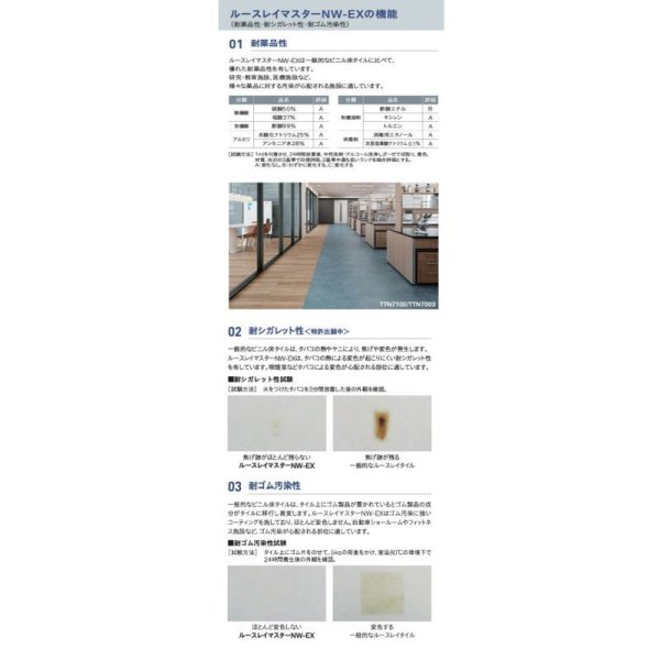 画像3: 東リ　ルースレイマスターNW-EX （置き敷きビニル床タイル）NW-EXシリーズ 　500mm × 500mm（面取なし）10枚入り（2.5平米）／1ケース単位の販売★送料無料（北海道、沖縄県、離島は除きます） (3)