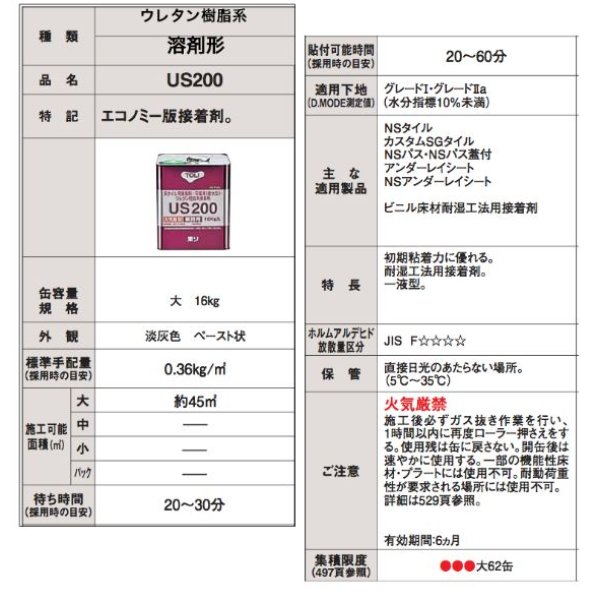 画像2: 東リ  US200 US200-L 16kg はけ付 耐湿工法用接着剤 一液型<br> (2)