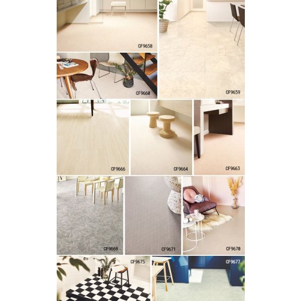 画像9: 【セミオーダーダイニングマット】東リ 185cm×185cm拭ける 95色からカラーを選択  抗菌 抗ウィルス 防カビ 防炎  床暖OK (9)