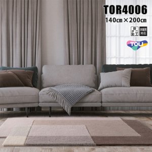 画像: 東リ ラグ　TOR4006 140cm×200cm　 同系色のラグが重なったような、ラグジュアリーなパターン。さりげないアクセントとして、光沢感のあるループパイルをライン状に施しました。
