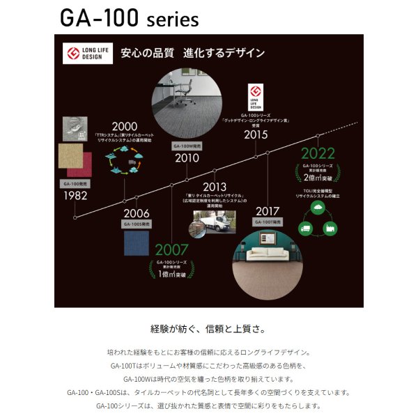 画像6: GA100 東リ 新色・新機能（強い防汚ナノクリン加工登場）50cm×50cm　<br>40年を超える歴史を誇るタイルカーペットの代名詞。<br>★送料無料（北海道、沖縄県、離島は除きます。） (6)