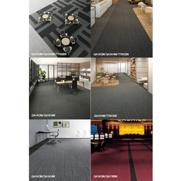 画像3: 東リ タイルカーペット GA100W   50cm×50cm　表情豊かなストライプ柄やヘリンボーン柄。35アイテム！ ランダム・ランダムへリング・シルキーライン2・サンド2・シャドウブロック★送料無料（北海道、沖縄県、離島は除きます。） (3)