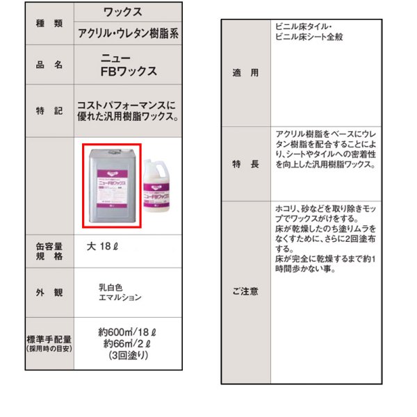 画像2: ニューFBワックス NFBW-L 18リットル 汎用樹脂ワックス (2)